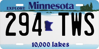 MN license plate 294TWS