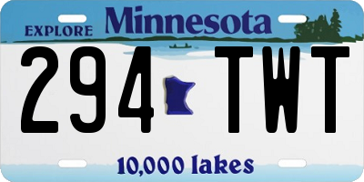 MN license plate 294TWT