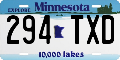 MN license plate 294TXD