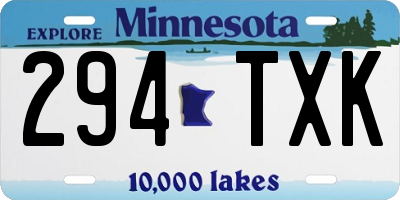 MN license plate 294TXK