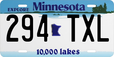 MN license plate 294TXL