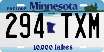 MN license plate 294TXM