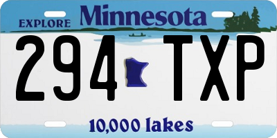 MN license plate 294TXP
