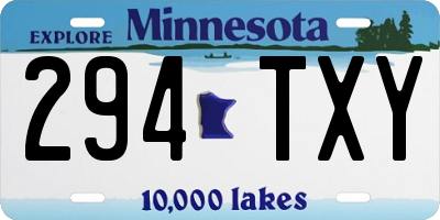 MN license plate 294TXY