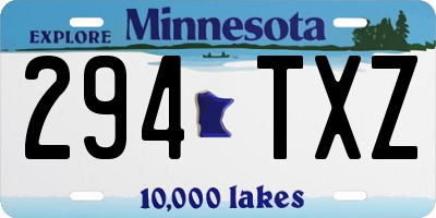 MN license plate 294TXZ