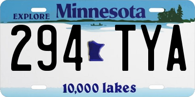 MN license plate 294TYA