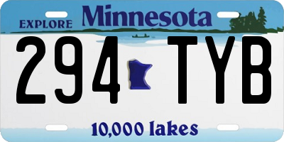 MN license plate 294TYB