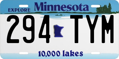 MN license plate 294TYM