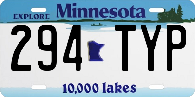 MN license plate 294TYP