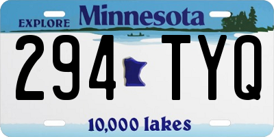 MN license plate 294TYQ