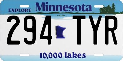 MN license plate 294TYR