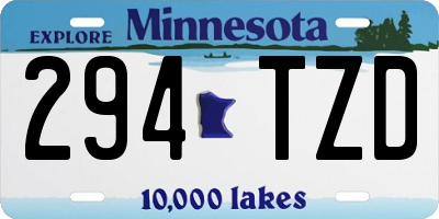 MN license plate 294TZD