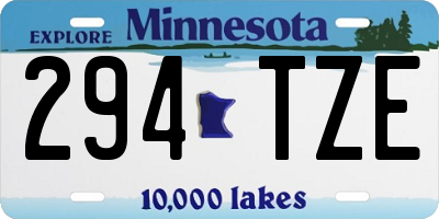MN license plate 294TZE