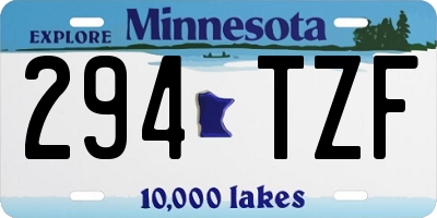 MN license plate 294TZF
