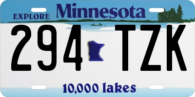MN license plate 294TZK