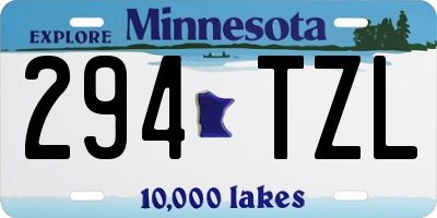 MN license plate 294TZL