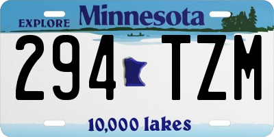 MN license plate 294TZM