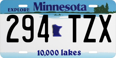 MN license plate 294TZX