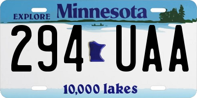 MN license plate 294UAA