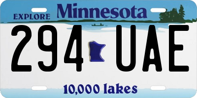 MN license plate 294UAE