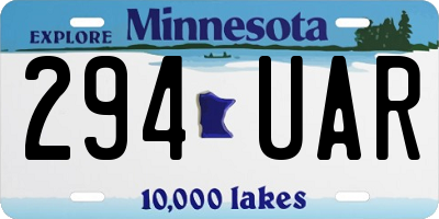 MN license plate 294UAR