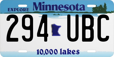 MN license plate 294UBC