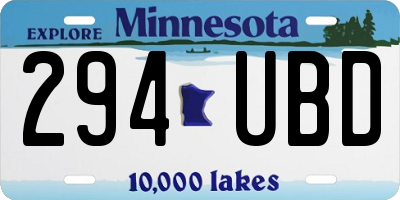 MN license plate 294UBD