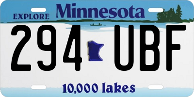 MN license plate 294UBF