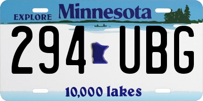 MN license plate 294UBG
