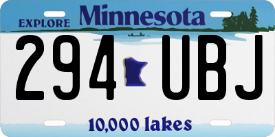 MN license plate 294UBJ