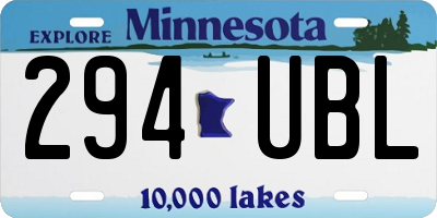 MN license plate 294UBL