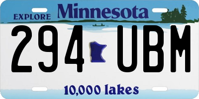 MN license plate 294UBM