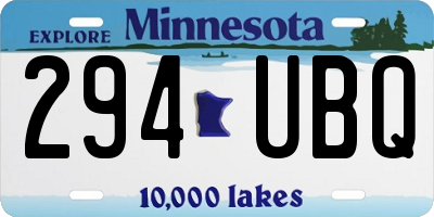 MN license plate 294UBQ