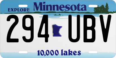 MN license plate 294UBV