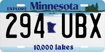 MN license plate 294UBX