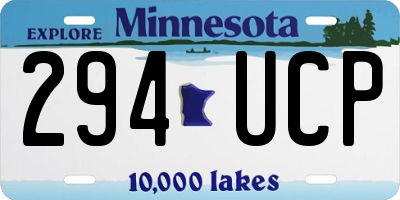 MN license plate 294UCP