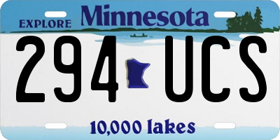 MN license plate 294UCS