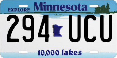 MN license plate 294UCU