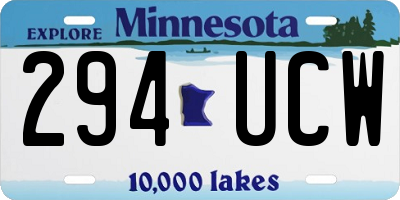 MN license plate 294UCW