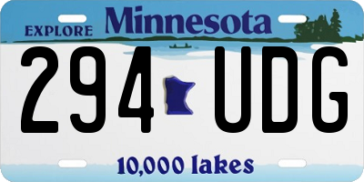 MN license plate 294UDG