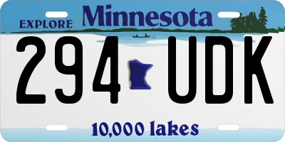 MN license plate 294UDK
