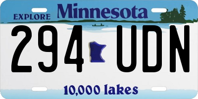 MN license plate 294UDN