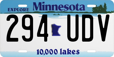 MN license plate 294UDV