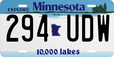 MN license plate 294UDW