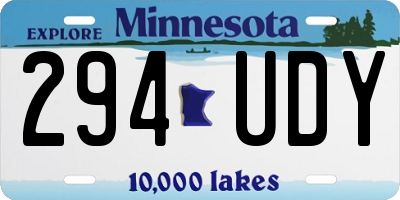MN license plate 294UDY