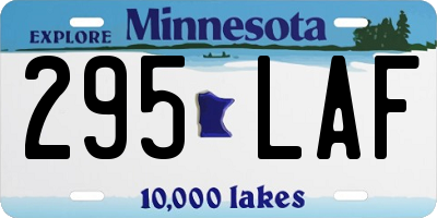 MN license plate 295LAF