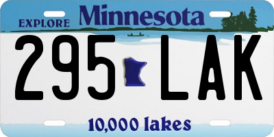 MN license plate 295LAK