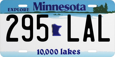 MN license plate 295LAL