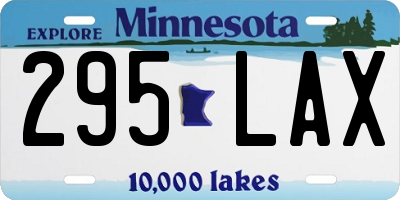 MN license plate 295LAX