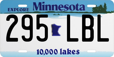 MN license plate 295LBL